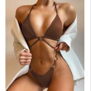 BRAND NEW shein brown 2 piece swim